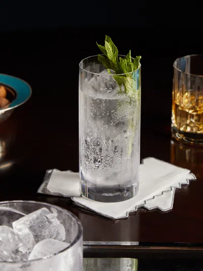 Richard Brendon Hand-blown Crystal Highball  Abask Luxury Gift In Transparent