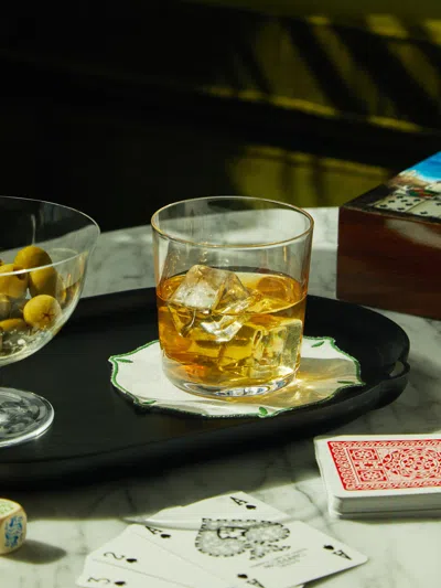 Richard Brendon Hand-blown Crystal Rocks Glasses (set Of 2)  Abask Gift Set In Transparent