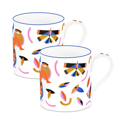 Richard Brendon Icarus Large Mug, Set Of 2 In Multicoloured