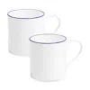 Richard Brendon Line Cobalt Large Mug, Set Of 2 In Blue/white