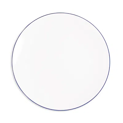 Richard Brendon Line Coupe Dinner Plate In Blue / White