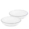 Richard Brendon Line Large Coupe Bowl, Set Of 2 In Blue / White