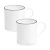 Richard Brendon Line Matte Black Large Mug, Set Of 2 In Black/white