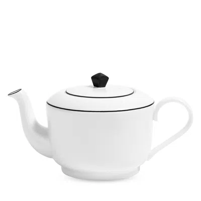 Richard Brendon Line Matte Black Medium Teapot In Black/white