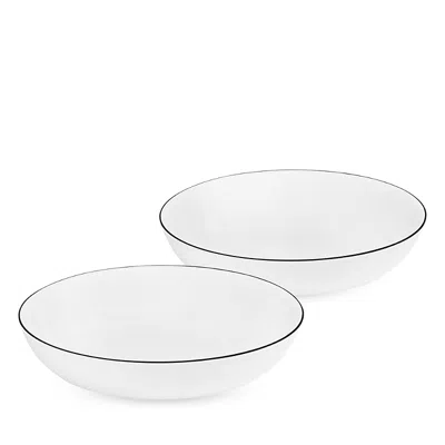 Richard Brendon Line Medium Coupe Bowl, Set Of 2 In Black/white