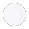 Richard Brendon Line Rimmed Dinner Plate In Blue / White