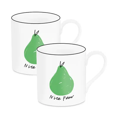Richard Brendon Nice Pear Large Mug, Set Of 2 In Multicoloured