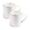 Richard Brendon Polka Gold Large Mug, Set Of 2 In Gold/white