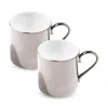 Richard Brendon Reflect Medium Mug, Set Of 2 In Platinum/white