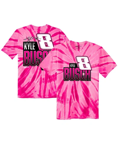 Richard Childress Racing Team Collection Kids' Big Girls  Pink Kyle Busch Tie-dye T-shirt