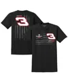 Richard Childress Racing Team Collection Men's Black Dale Earnhardt Flag Tri-blend T-shirt In Black