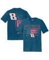 Richard Childress Racing Team Collection Men's Heather Blue Kyle Busch Flag Tri-blend T-shirt In Blue