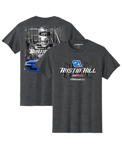 Richard Childress Racing Team Collection Men's Heather Charcoal Austin Hill Bennett Car T-shirt In Gray