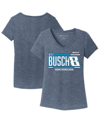 Richard Childress Racing Team Collection Women's  Navy Kyle Busch Tri-blend V-neck T-shirt