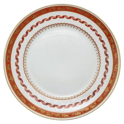 Pre-owned Richard Ginori 1735 Hand-painted Porcelain Dinner Plate In Pincio Red