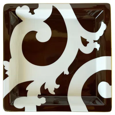 Pre-owned Richard Ginori 1735 Square Plate By Gian Battista Vannozzi In Black
