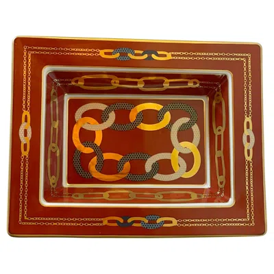 Pre-owned Richard Ginori 1735 X Pomellato Vide Poche Or Change Tray In Brown
