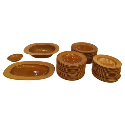 Pre-owned Richard Ginori Antonia Campi For  "margherita" Earthenware Dinnerware Set In Brown