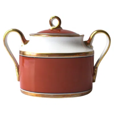 Pre-owned Richard Ginori Italian  Contessa Porcelain Sugar Bowl In Brown