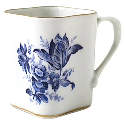 Pre-owned Richard Ginori Italian Rococo Blue White Porcelain Coffee Espresso Cup By , Italy