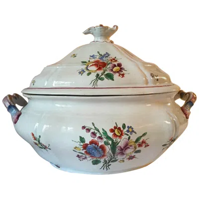 Pre-owned Richard Ginori Italy Late 18th Century Porcelain  Doccia Soup Bowl In Gray