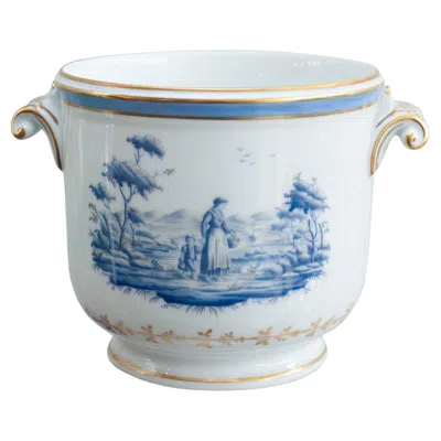 Pre-owned Richard Ginori Mid Century  Pittoria Cachepot / Planter With Handles In Transparent