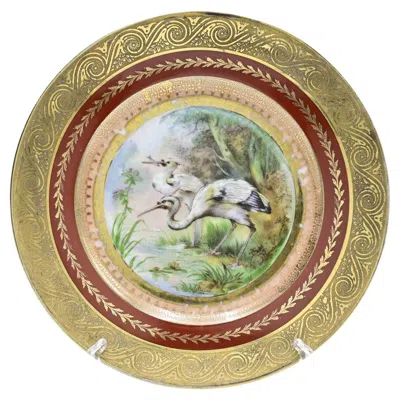Pre-owned Richard Ginori Midcentury Ceramic Plate With Bird By , 1950s In Brown