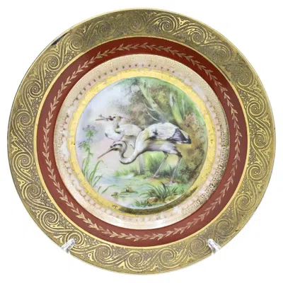 Pre-owned Richard Ginori Midcentury Ceramic Plate With Bird By , 1950s In Brown