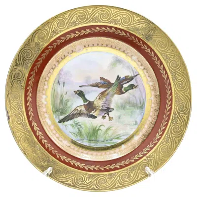 Pre-owned Richard Ginori Midcentury Ceramic Plate With Bird By , 1950s In Sand