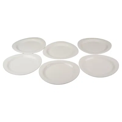 Pre-owned Richard Ginori Organic Modern Set Of 6 Triangular White Dinner Plates Italy