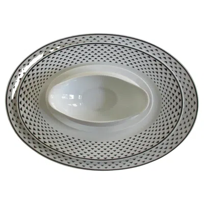 Pre-owned Richard Ginori Serving Plates And Saucepan, Italy In Gray