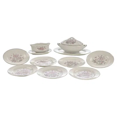 Pre-owned Richard Ginori Set Of Porcelain Dishes And Tureens By , 1940s In Gray