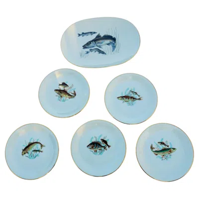 Pre-owned Richard Ginori Seven Plates Produced By  In Blue