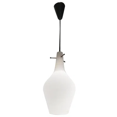 Pre-owned Richard Ginori Stilnovo Chandelier Opaline Glass Brass Plex. 1950 Italy In Transparent
