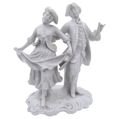 Pre-owned Richard Ginori Vintage Capodimonte Porcelain Decorative Item By Ginori, Rococo Style, Italy In Gray