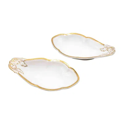 Pre-owned Richard Ginori Vintage  White Porcelain Saucieres, Italy, 1950s