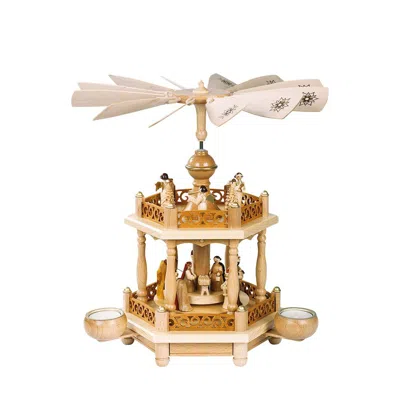 Richard Glaesser Pyramid - 2 Tiers Nativity Scene And Angel Musicians