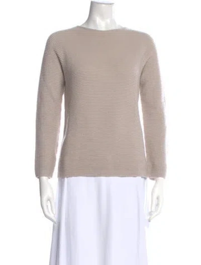 Pre-owned Richard Grand Cashmere Bateau Neckline Sweater In Neutral