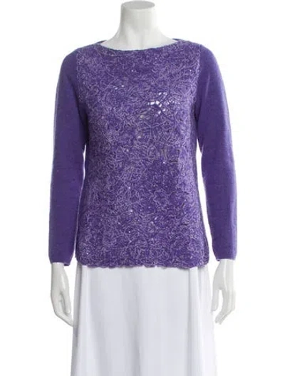Pre-owned Richard Grand Cashmere Bateau Neckline Sweater In Purple