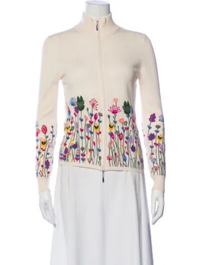 Pre-owned Richard Grand Cashmere Floral Print Evening Jacket In Neutral