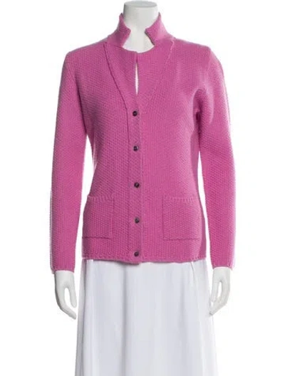 Pre-owned Richard Grand Cashmere Mock Neck Sweater In Pink