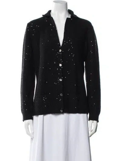 Pre-owned Richard Grand Cashmere Patterned Sweater In Black