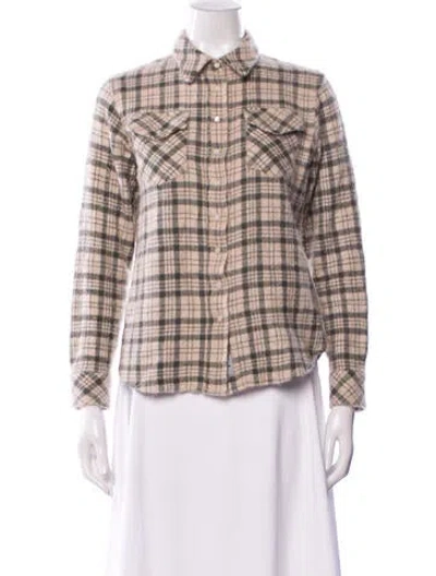 Pre-owned Richard Grand Cashmere Plaid Print Button-up Top In Multi