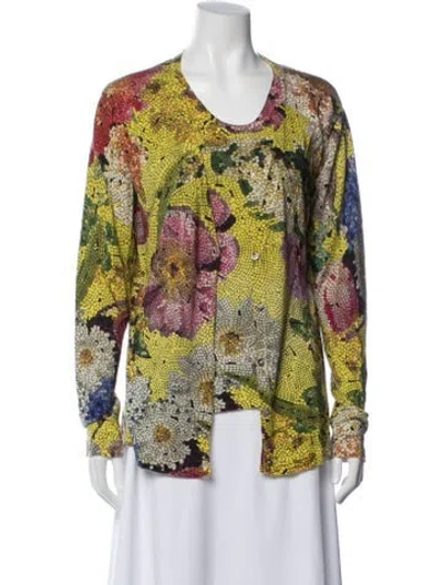 Pre-owned Richard Grand Cashmere Printed Set In Yellow