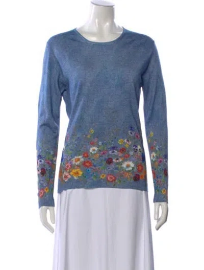 Pre-owned Richard Grand Cashmere Printed Sweater In Blue