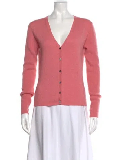 Pre-owned Richard Grand Cashmere V-neck Sweater In Pink