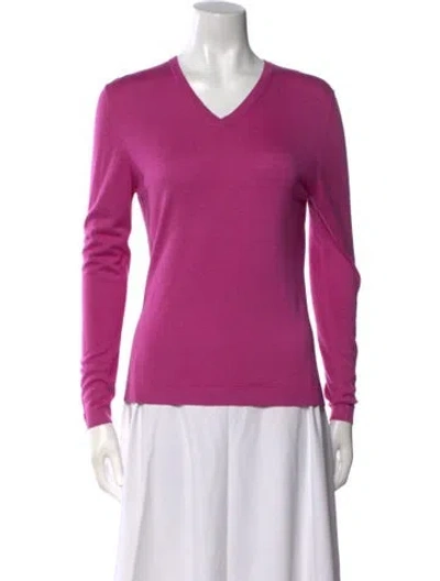 Pre-owned Richard Grand Cashmere V-neck Sweater In Purple