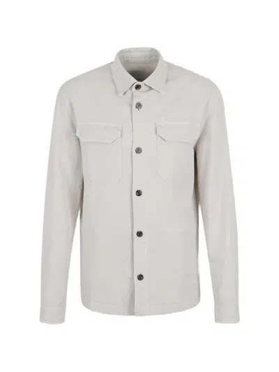 Richard J Brown Buttoned Pocket Overshirt In White