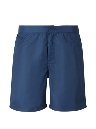 Richard J Brown Embroidered-logo Swim Shorts In Blue