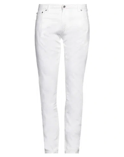 Richard James Brown Man Jeans White Size 35 Cotton, Elastane